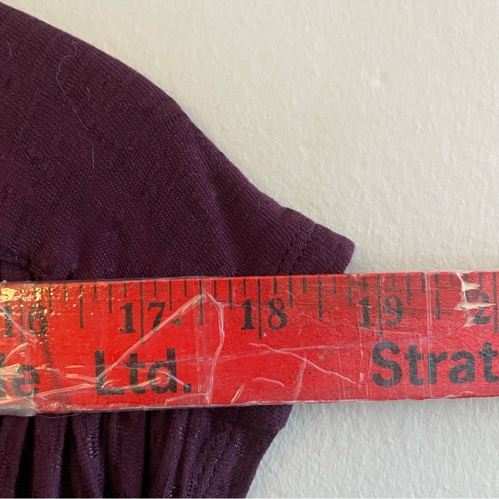 French Connection Plum Textured Drop Waist Sleeveless Dress - Size 6 Like New - Picture 14 of 16